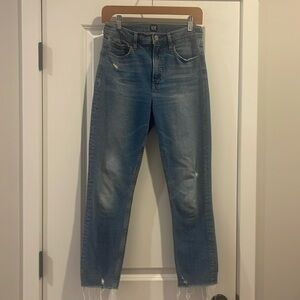 GAP Distressed Raw Hem Cigarette Jeans